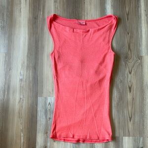 Michael Stars Orange Fitted Tank Top